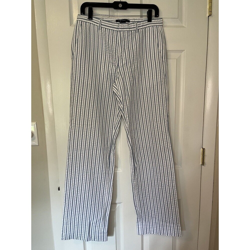 Theory Women’s Blue & White Striped Trousers With Pockets Size 30